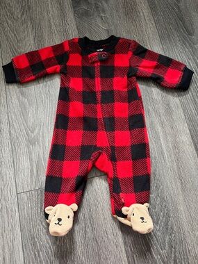 CARTERS Baby Boy Plaid Fleece Footie Pajamas